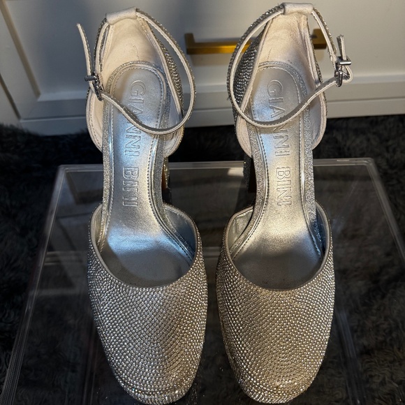 Silver Rhinestone Platform Heels – Never Worn ✨ Perfect NYE Party Shoes - Picture 3 of 5